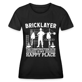 Maurer Bricklayer Construction Site Happy Place - T-shirt sport Femme - noir - Devant - AI Model Female 172 light (172cm)