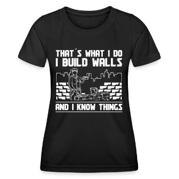 Maçonnerie Construire des murs et savoir des choses Maçonnerie - T-shirt sport Femme - noir - Devant - AI Model Female 172 light (172cm)
