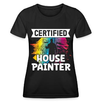 Peintre Certifié Peintre en bâtiment Vernisseur Peinture - T-shirt sport Femme - noir - Devant - AI Model Female 172 light (172cm)