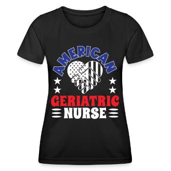Geriatric Nurse Caregiver - Women's Functional T-Shirt - black - Front - AI Model Female 172 light (172cm)