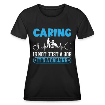 Un aidant principal ne s’occupe pas d’un emploi Un aidant qui appelle - T-shirt sport Femme - noir - Devant - AI Model Female 172 light (172cm)