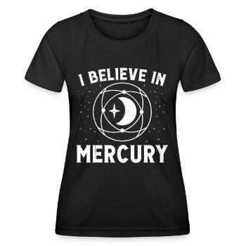 Astrology Believe In Mercury Esoteric Signs - Women's Functional T-Shirt - black - Front - AI Model Female 172 light (172cm)