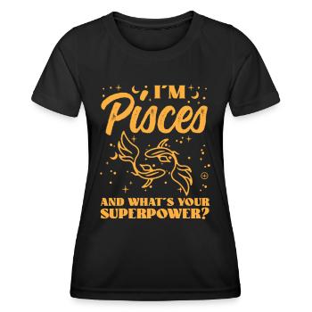 Astrology Pisces Whats Your Superpower Esotericism - Women's Functional T-Shirt - black - Front - AI Model Female 172 light (172cm)