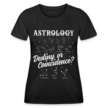 Astrologie Destiny Or Coincidence Esoterik Zeichen - Frauen Funktions-T-Shirt - Schwarz - Vorne - AI Model Female 172 light (172cm)