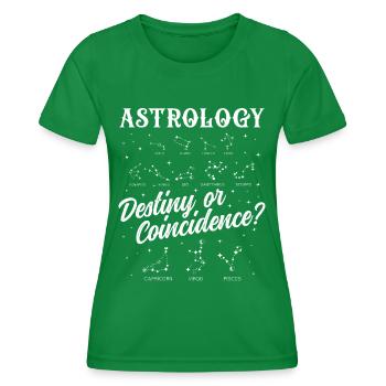 Astrologie Destiny Or Coincidence Esoterik Zeichen - Frauen Funktions-T-Shirt - Kelly Green - Vorne - AI Model Female 172 dark (172cm)