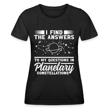 Astrology Answers In Planetary Constellations - Women's Functional T-Shirt - black - Front - AI Model Female 172 light (172cm)