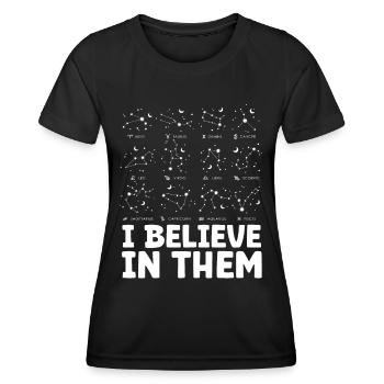 Astrology Believe In Them Esoteric Signs - Women's Functional T-Shirt - black - Front - AI Model Female 172 light (172cm)
