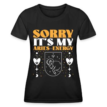 Astrology Sorry My Aries-Energy Esoteric Sign - Women's Functional T-Shirt - black - Front - AI Model Female 172 light (172cm)