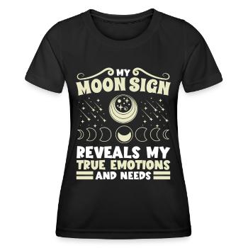 Astrology Moon Sign Reveals Emotions And Needs - Women's Functional T-Shirt - black - Front - AI Model Female 172 light (172cm)