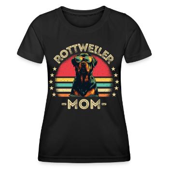 Rottweiler mit sonnenbrille retro - Frauen Funktions-T-Shirt - Schwarz - Vorne - AI Model Female 172 light (172cm)