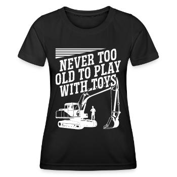 Excavator Driver Never Too Old Excavator Operator Excavator - Women's Functional T-Shirt - black - Front - AI Model Female 172 light (172cm)