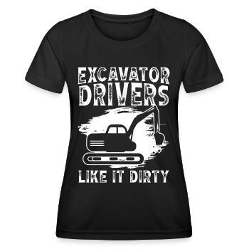 Baggerfahrer Conducteur d’excavatrice comme ça Dirty Bagger - T-shirt sport Femme - noir - Devant - AI Model Female 172 light (172cm)