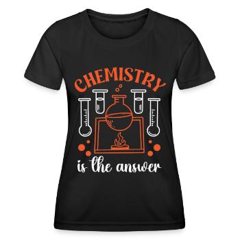 Chimiste La réponse Chimie Technicien chimiste Sciences - T-shirt sport Femme - noir - Devant - AI Model Female 172 light (172cm)