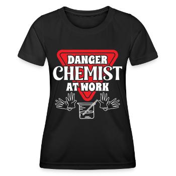 Chimiste Danger Chimiste au travail Chimie Technicien chimiste - T-shirt sport Femme - noir - Devant - AI Model Female 172 light (172cm)