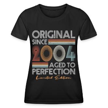 20e anniversaire millésime 2004 Original depuis 2004 - T-shirt sport Femme - noir - Devant - AI Model Female 172 light (172cm)