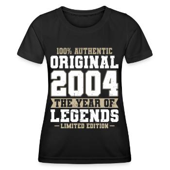 20. Geburtstag Jahrgang 2004 Original 2004 - Frauen Funktions-T-Shirt - Schwarz - Vorne - AI Model Female 172 light (172cm)