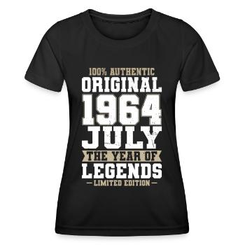 60th Birthday Vintage July 1964 Original 1964 - Women's Functional T-Shirt - black - Front - AI Model Female 172 light (172cm)