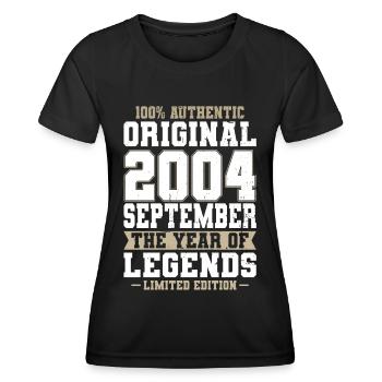 20th Birthday Vintage September 2004 Original - Women's Functional T-Shirt - black - Front - AI Model Female 172 light (172cm)