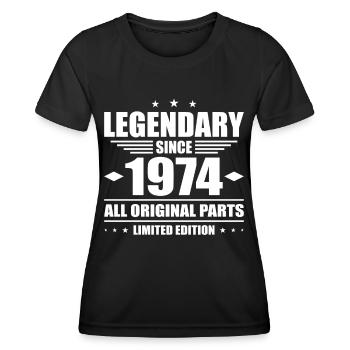 50e anniversaire Millésime 1974 Légendaire depuis 1974 - T-shirt sport Femme - noir - Devant - AI Model Female 172 light (172cm)