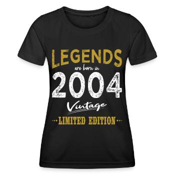 20e anniversaire Né en 2004 Né en 2004 - T-shirt sport Femme - noir - Devant - AI Model Female 172 light (172cm)