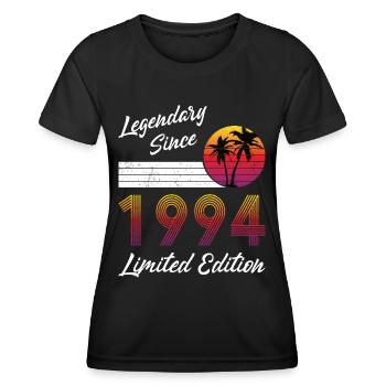 30. Geburtstag Jahrgang 1994 Legendary Since 1994 - Frauen Funktions-T-Shirt - Schwarz - Vorne - AI Model Female 172 light (172cm)