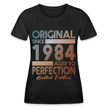 40th Birthday Vintage 1984 Original Since 1984 - Women's Functional T-Shirt - black - Front - AI Model Female 172 light (172cm)