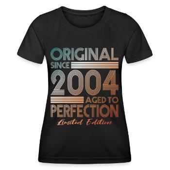 20e anniversaire millésime 2004 Original depuis 2004 - T-shirt sport Femme - noir - Devant - AI Model Female 172 light (172cm)