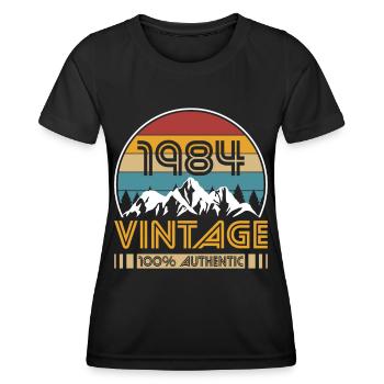 40th Birthday Vintage 1984 Vintage 1984 - Women's Functional T-Shirt - black - Front - AI Model Female 172 light (172cm)