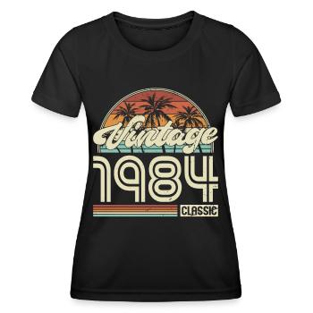 40e anniversaire Millésime 1984 Classique 1984 - T-shirt sport Femme - noir - Devant - AI Model Female 172 light (172cm)