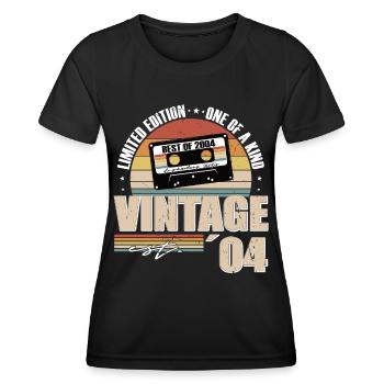 20. Geburtstag Jahrgang 2004 Vintage 2004 - Frauen Funktions-T-Shirt - Schwarz - Vorne - AI Model Female 172 light (172cm)