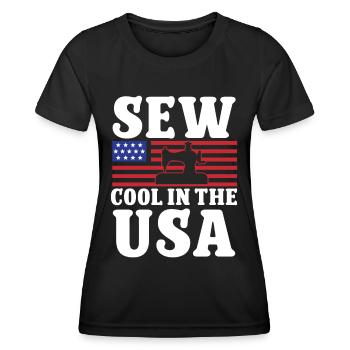 Tailor Sew Cool In The Usa Sewing Seamstress - Women's Functional T-Shirt - black - Front - AI Model Female 172 light (172cm)