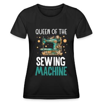 Tailleur Reine De La Machine À Coudre Couturière - T-shirt sport Femme - noir - Devant - AI Model Female 172 light (172cm)