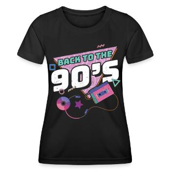années quatre-vingt-dix - T-shirt sport Femme - noir - Devant - AI Model Female 172 light (172cm)
