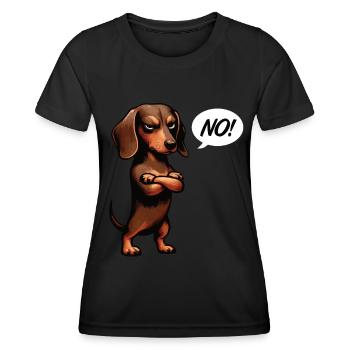 Pas de teckel Propriétaire de teckel Dachshund Lover Dachshund - T-shirt sport Femme - noir - Devant - AI Model Female 172 light (172cm)