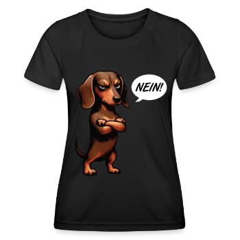 Nein Dackel Dackelbesitzer Dackelliebhaber Teckel - Frauen Funktions-T-Shirt - Schwarz - Vorne - AI Model Female 172 light (172cm)
