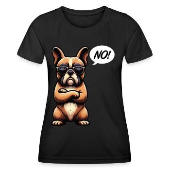 Pas de Bouledogue Français Frenchie Propriétaire de Frenchie - T-shirt sport Femme - noir - Devant - AI Model Female 172 light (172cm)