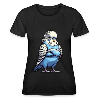Wellensittich Wellensittichbesitzer Wellensittiche - Frauen Funktions-T-Shirt - Schwarz - Vorne - AI Model Female 172 light (172cm)