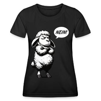 Nein Schaf Schafe Schäfer Schafhalter Schafherde - Frauen Funktions-T-Shirt - Schwarz - Vorne - AI Model Female 172 light (172cm)