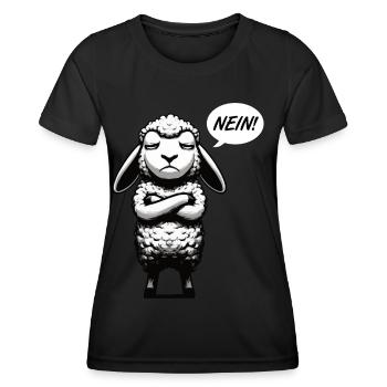 Nein Schaf Schafe Schäfer Schafhalter Schafherde - Frauen Funktions-T-Shirt - Schwarz - Vorne - AI Model Female 172 light (172cm)