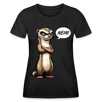Nein Frettchen Frettchenhalter Frettchenbesitzer - Frauen Funktions-T-Shirt - Schwarz - Vorne - AI Model Female 172 light (172cm)