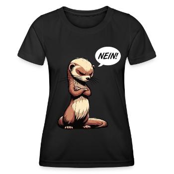 Nein Frettchen Frettchenhalter Frettchenbesitzer - Frauen Funktions-T-Shirt - Schwarz - Vorne - AI Model Female 172 light (172cm)