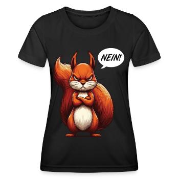 Nein Eichhörnchen Eichhorn Eichhörnchenliebhaber - Frauen Funktions-T-Shirt - Schwarz - Vorne - AI Model Female 172 light (172cm)
