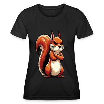 Eichhörnchen Eichhorn Eichhörnchenliebhaber Nager - Frauen Funktions-T-Shirt - Schwarz - Vorne - AI Model Female 172 light (172cm)