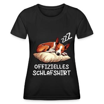 Offizielles Schlafshirt Basenji Basenjibesitzer - Frauen Funktions-T-Shirt - Schwarz - Vorne - AI Model Female 172 light (172cm)