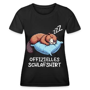 Offizielles Schlafshirt Biber Biberliebhaber Nager - Frauen Funktions-T-Shirt - Schwarz - Vorne - AI Model Female 172 light (172cm)