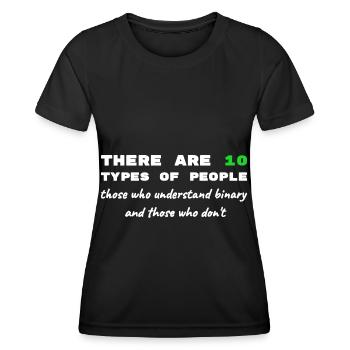 Code binaire Dictons drôles Travail sur ordinateur - T-shirt sport Femme - noir - Devant - AI Model Female 172 light (172cm)
