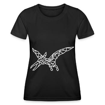Flugsaurier Dino Geometrie - Frauen Funktions-T-Shirt - Schwarz - Vorne - AI Model Female 172 light (172cm)