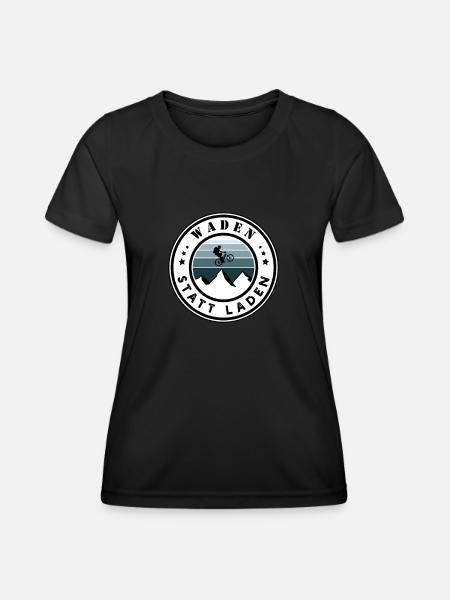 Waden statt laden - Frauen Funktions-T-Shirt - Schwarz