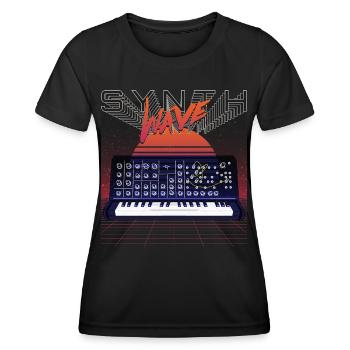 Synthesizer Tonstudio Waveform Synthese Elektro - Frauen Funktions-T-Shirt - Schwarz - Vorne - AI Model Female 172 light (172cm)