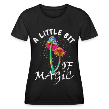 Magic Mushrooms, A little bit of magic - Women's Functional T-Shirt - black - Front - AI Model Female 172 light (172cm)